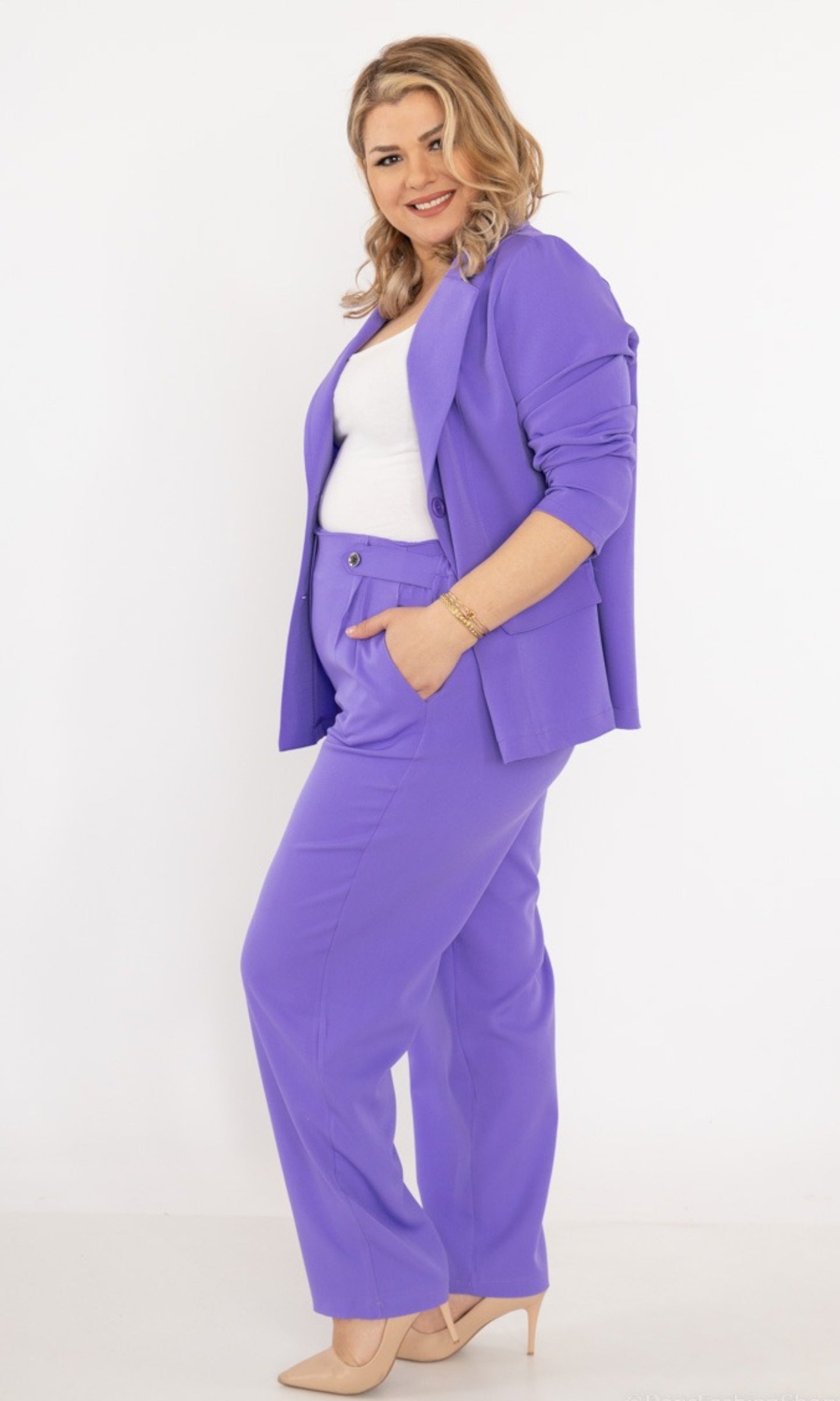 plussize blazer lila