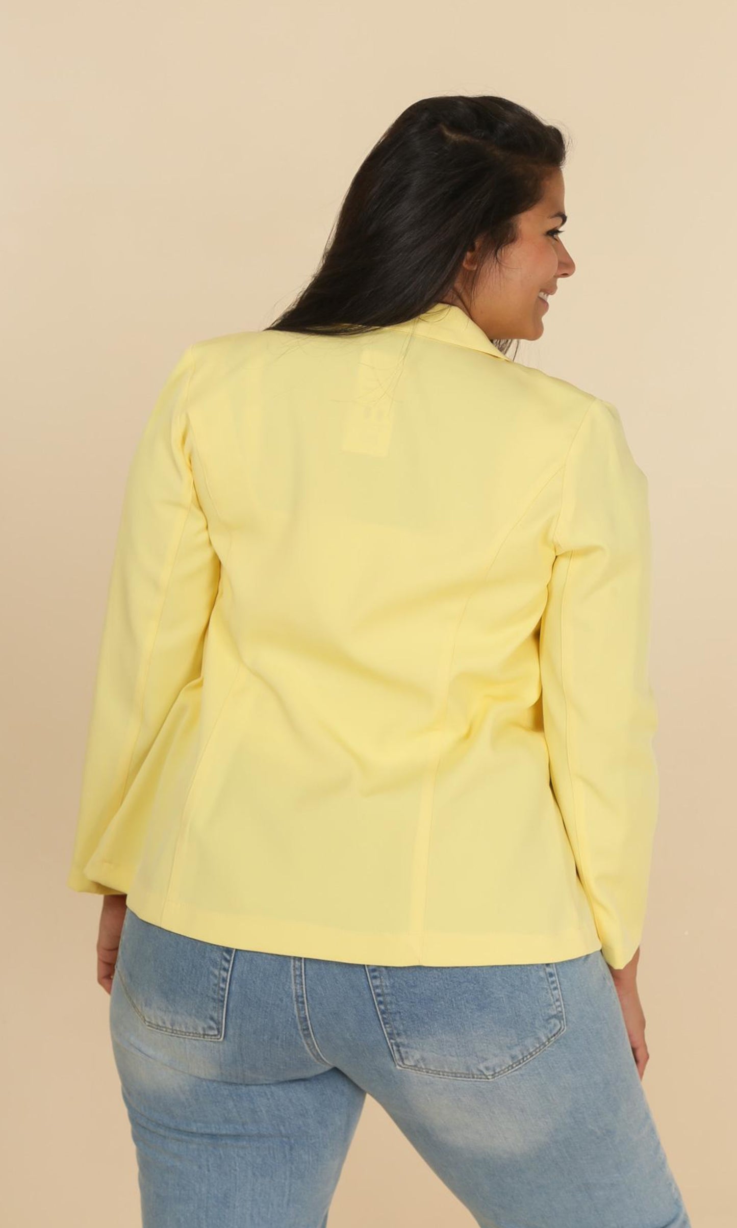 Plussize blazer geel