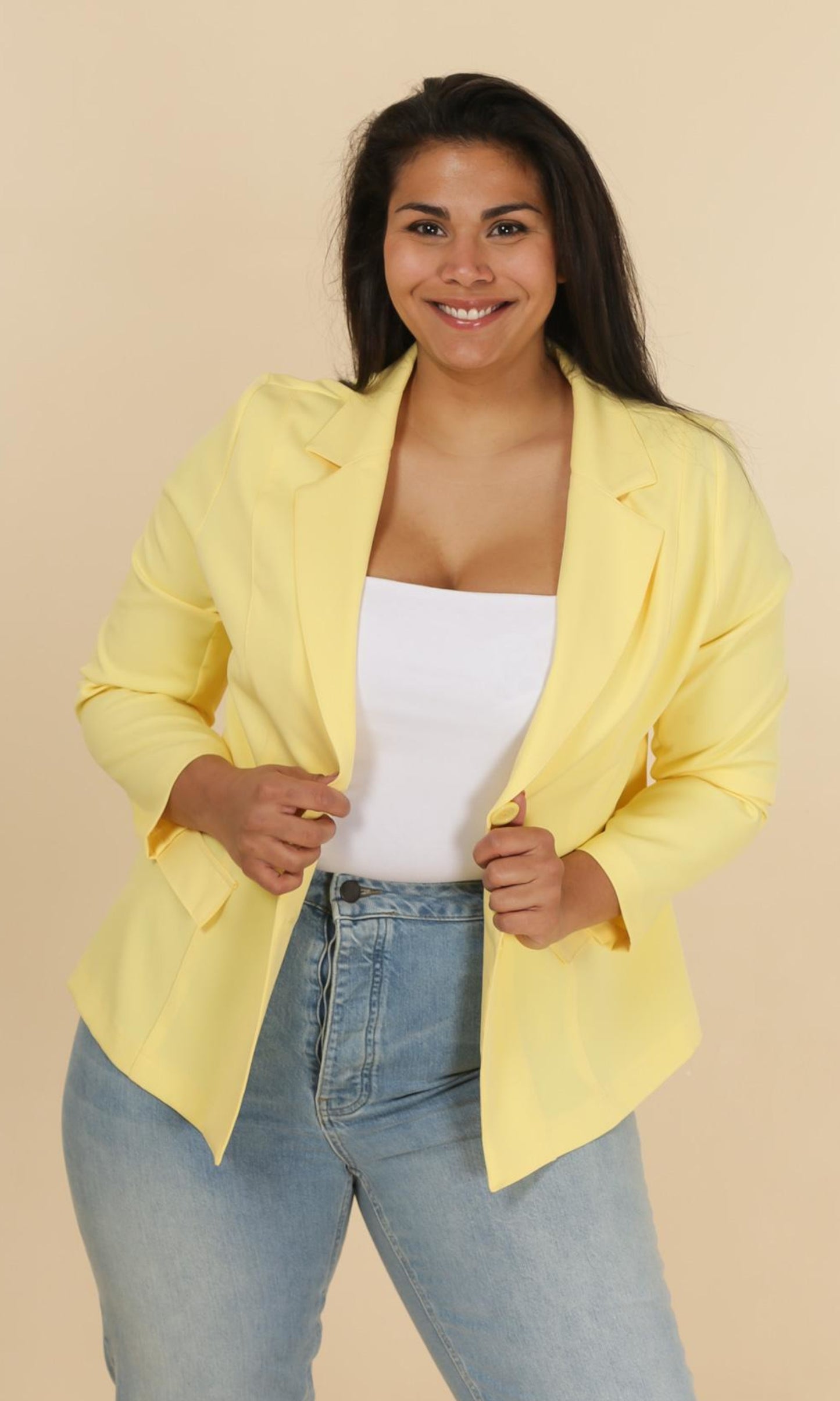 PLUSSIZE blazer geel Diana