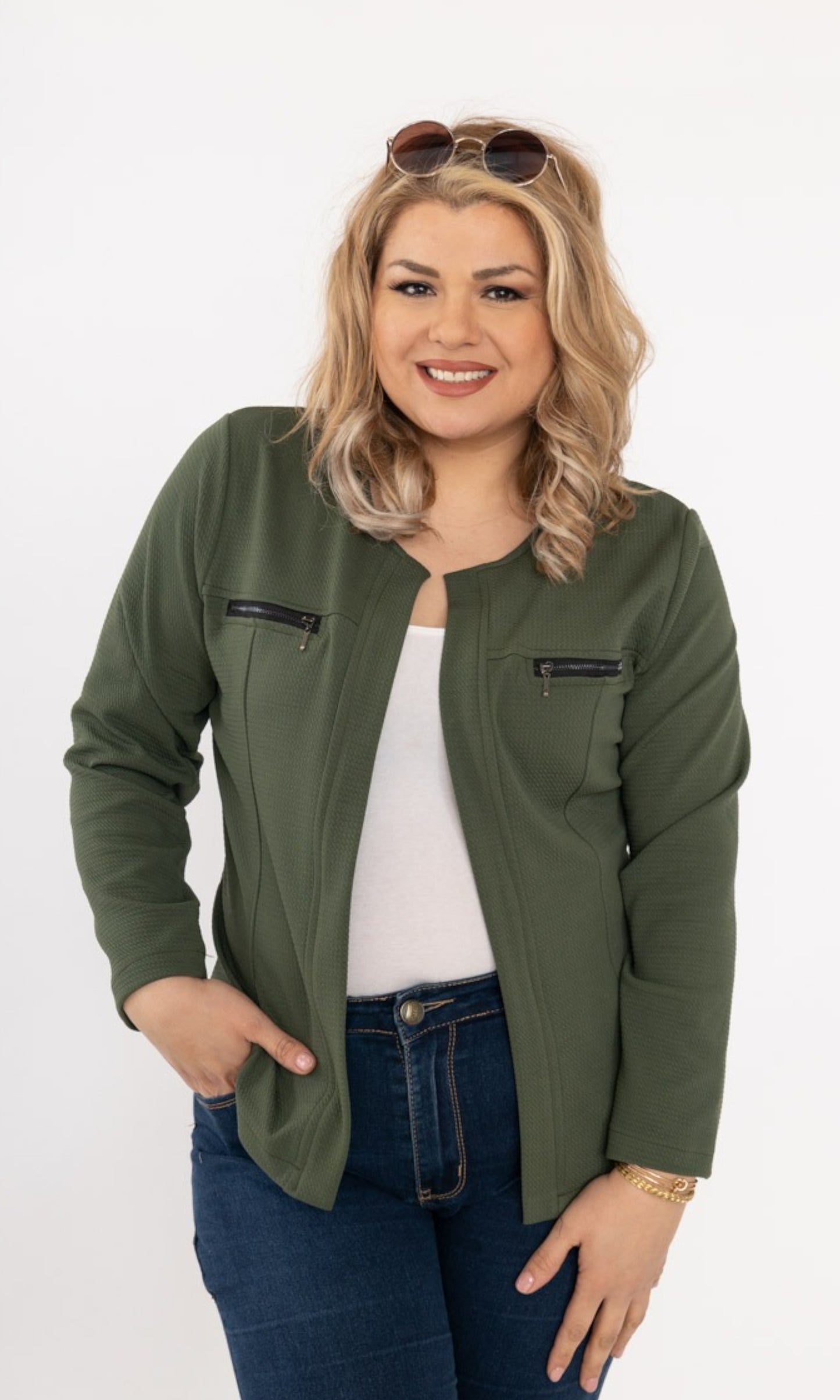 Blazer groen grote maten