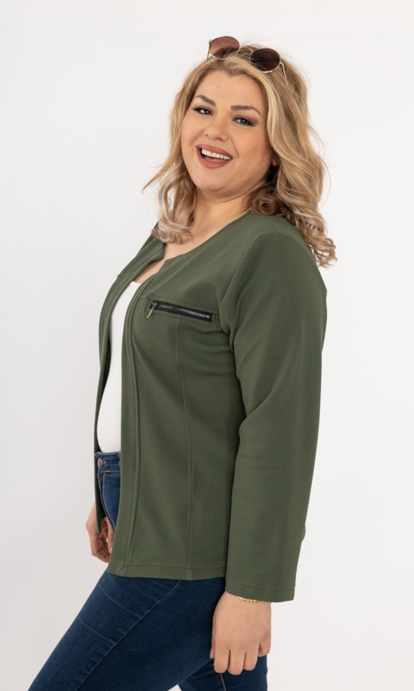 Bigsize blazer groen