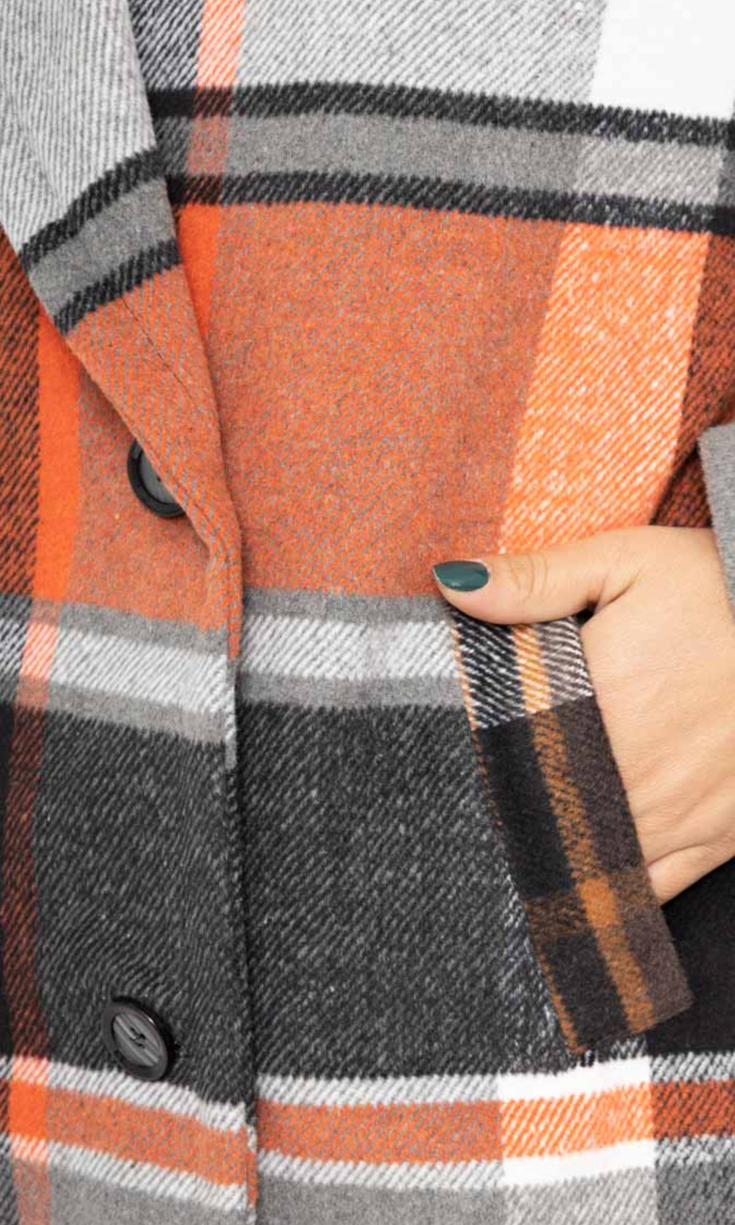 Jas oranje ruit details