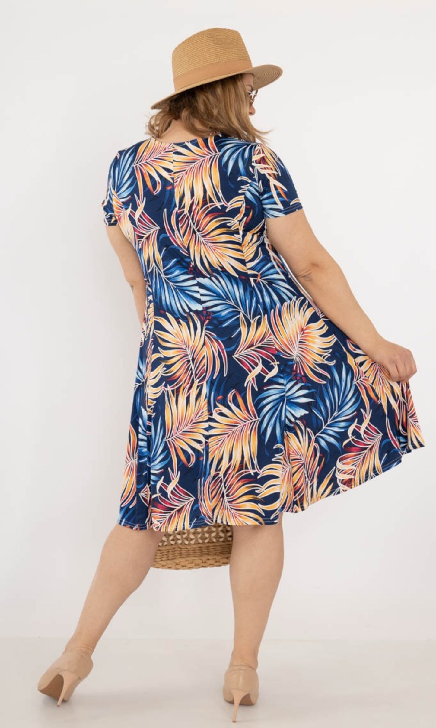Bigsize jurk met print