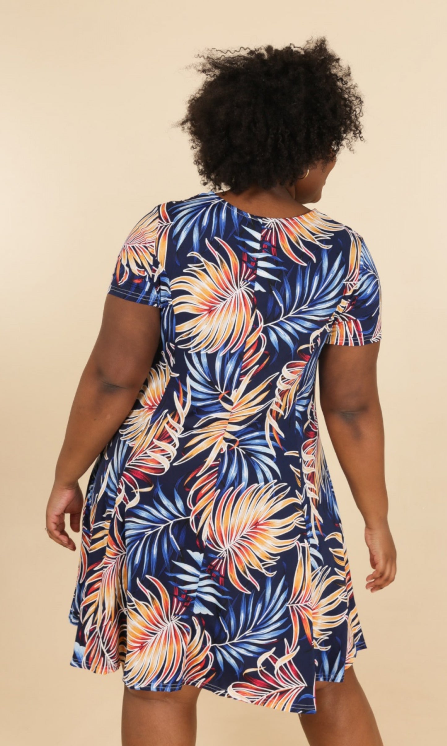 Plussize jurk blauw