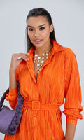 Jurk oranje met kraag