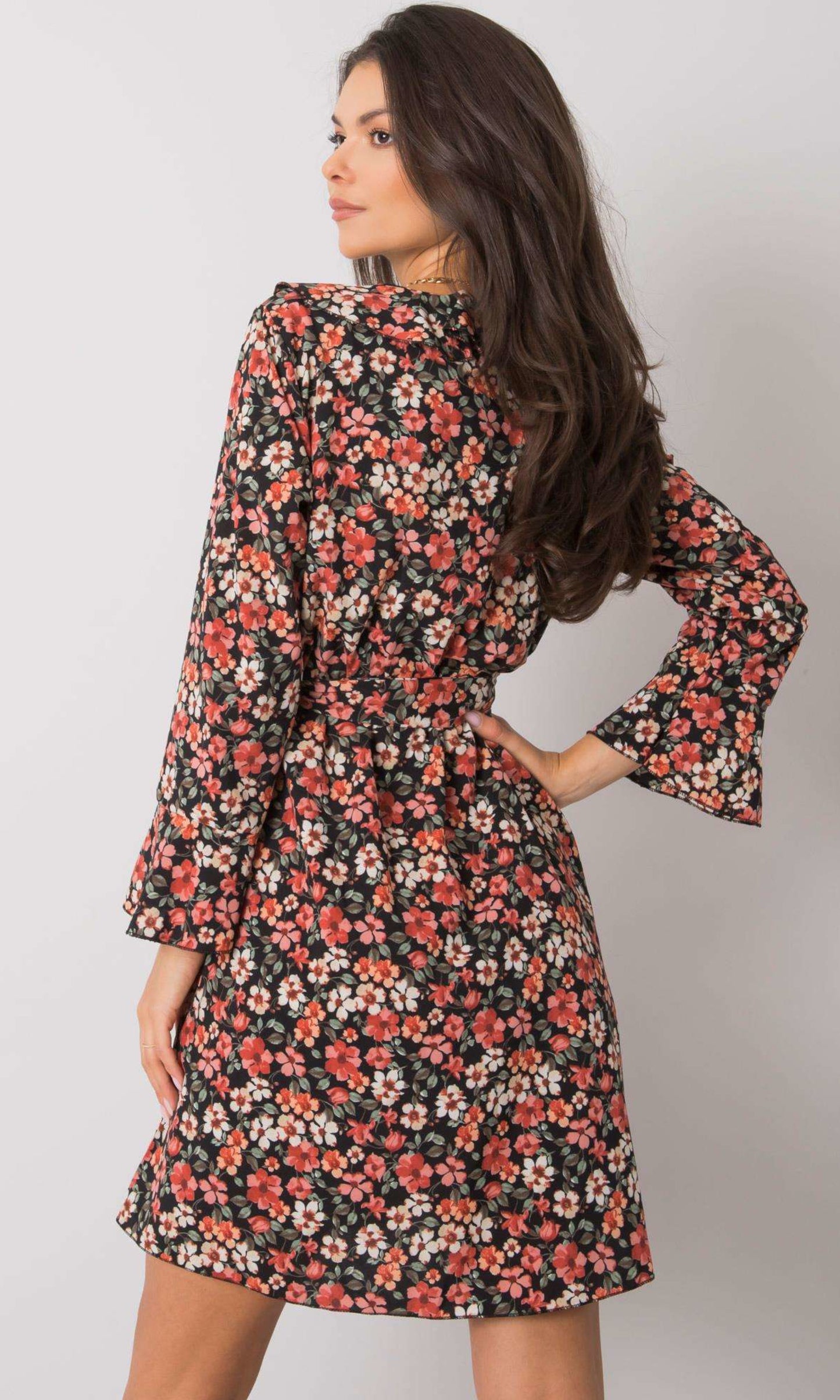 Jurk oranje bloemenprint