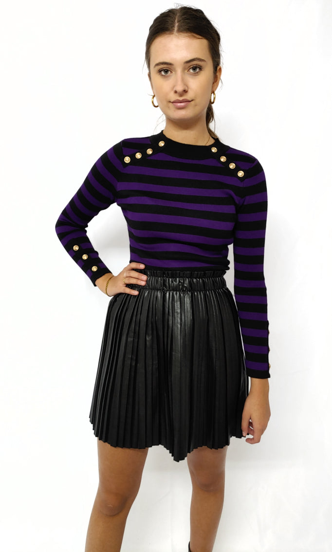Top à rayures violet