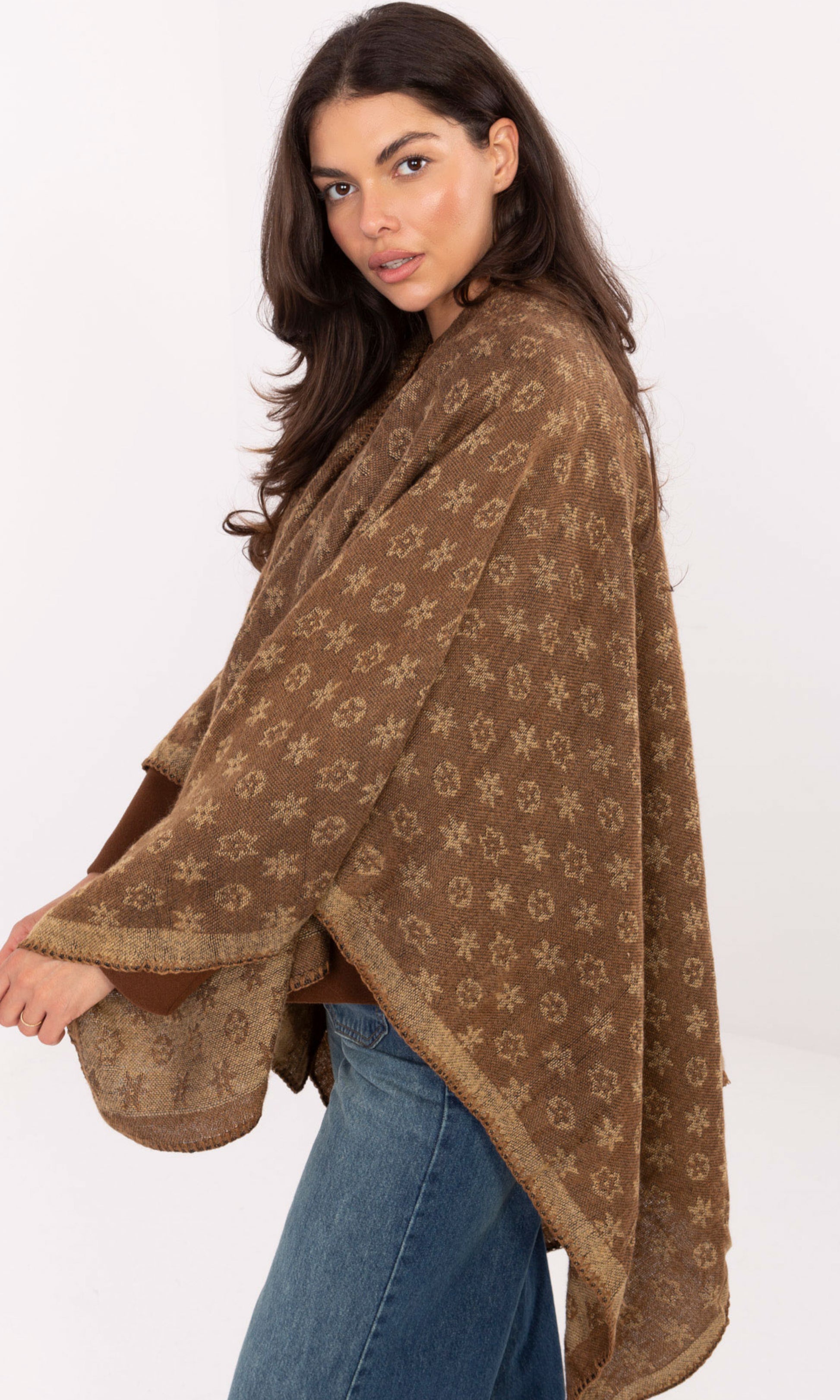 Poncho met print