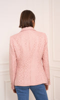 Fitted tweed blazer achterkant