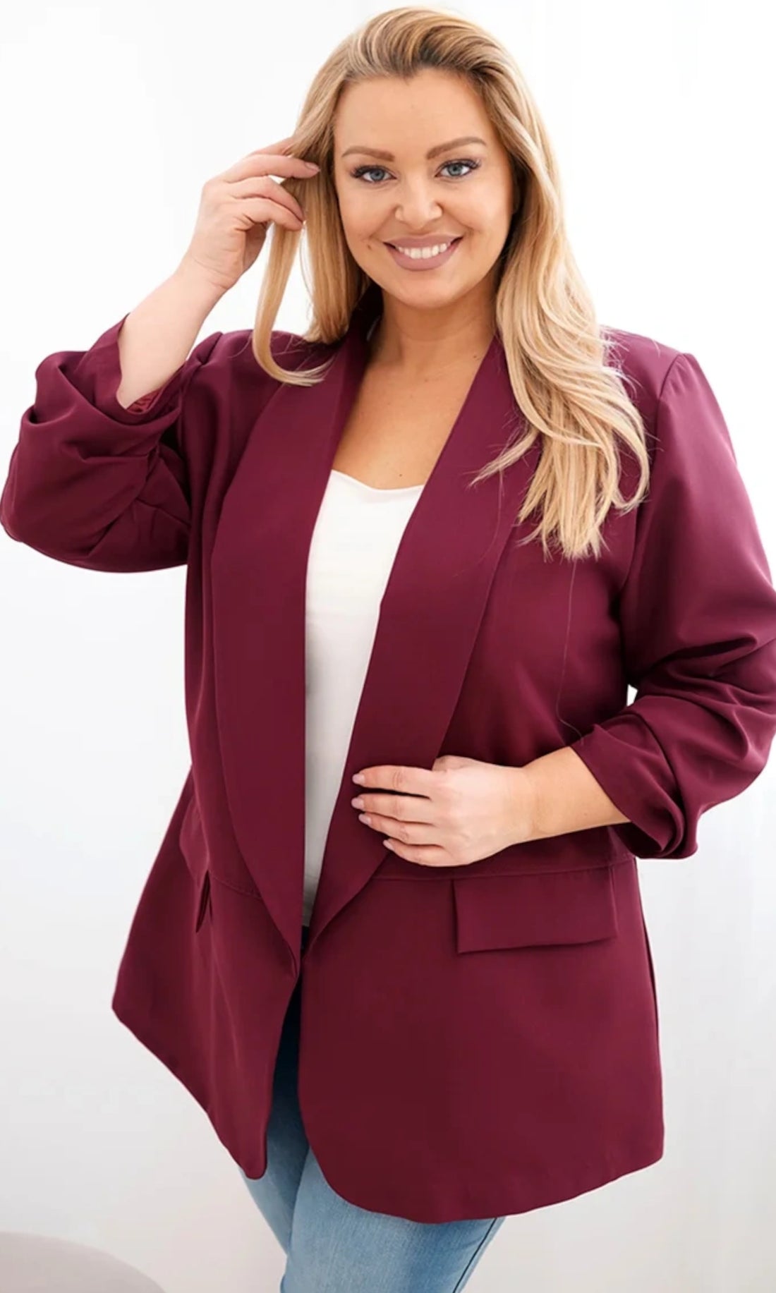 Plussize bordeaux blazer 