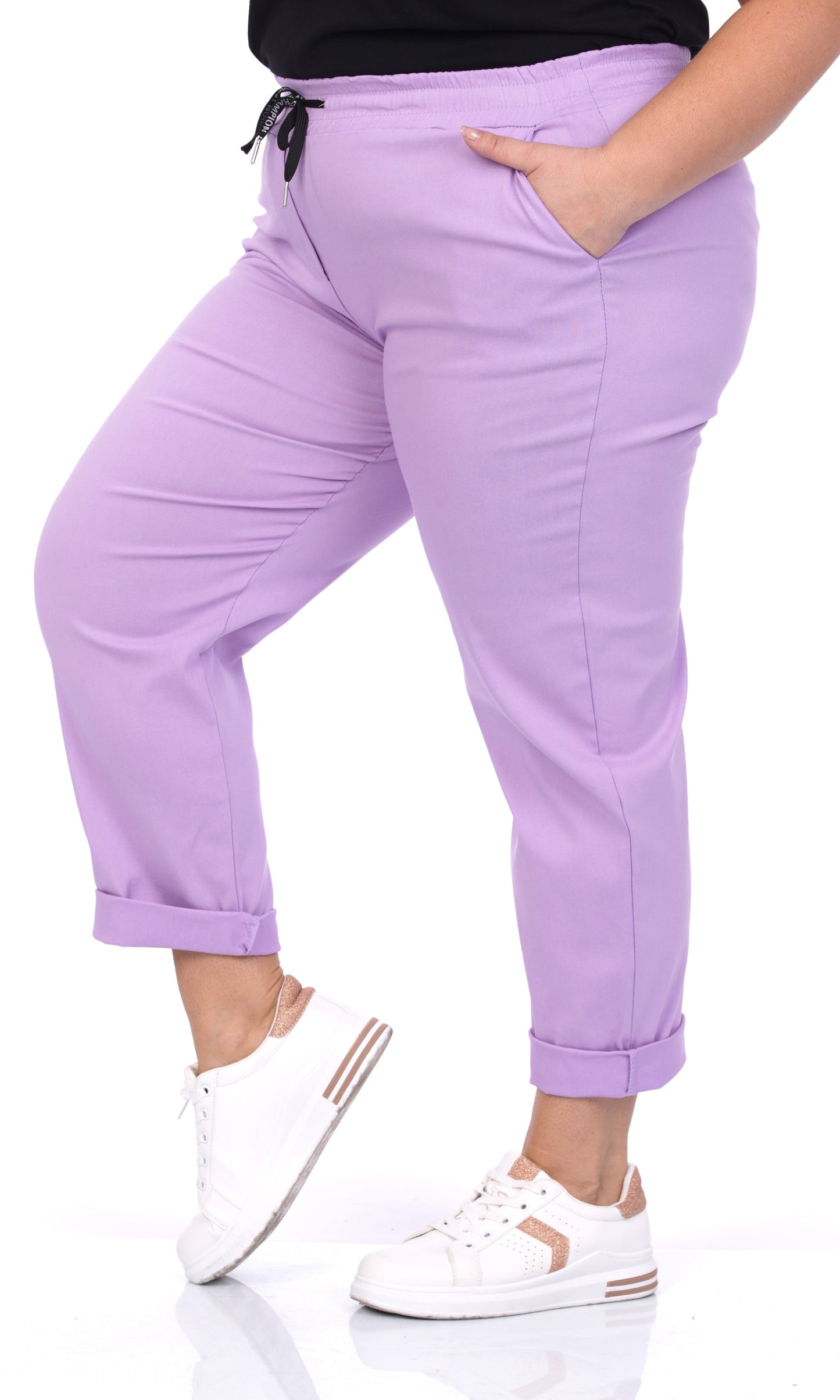 Plussize broek lila