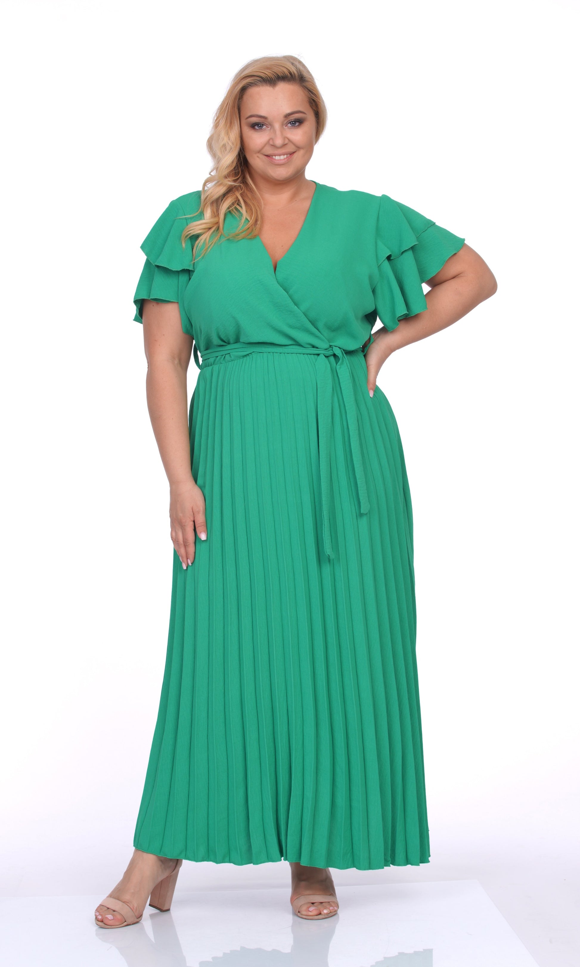 Bigsize jurk groen
