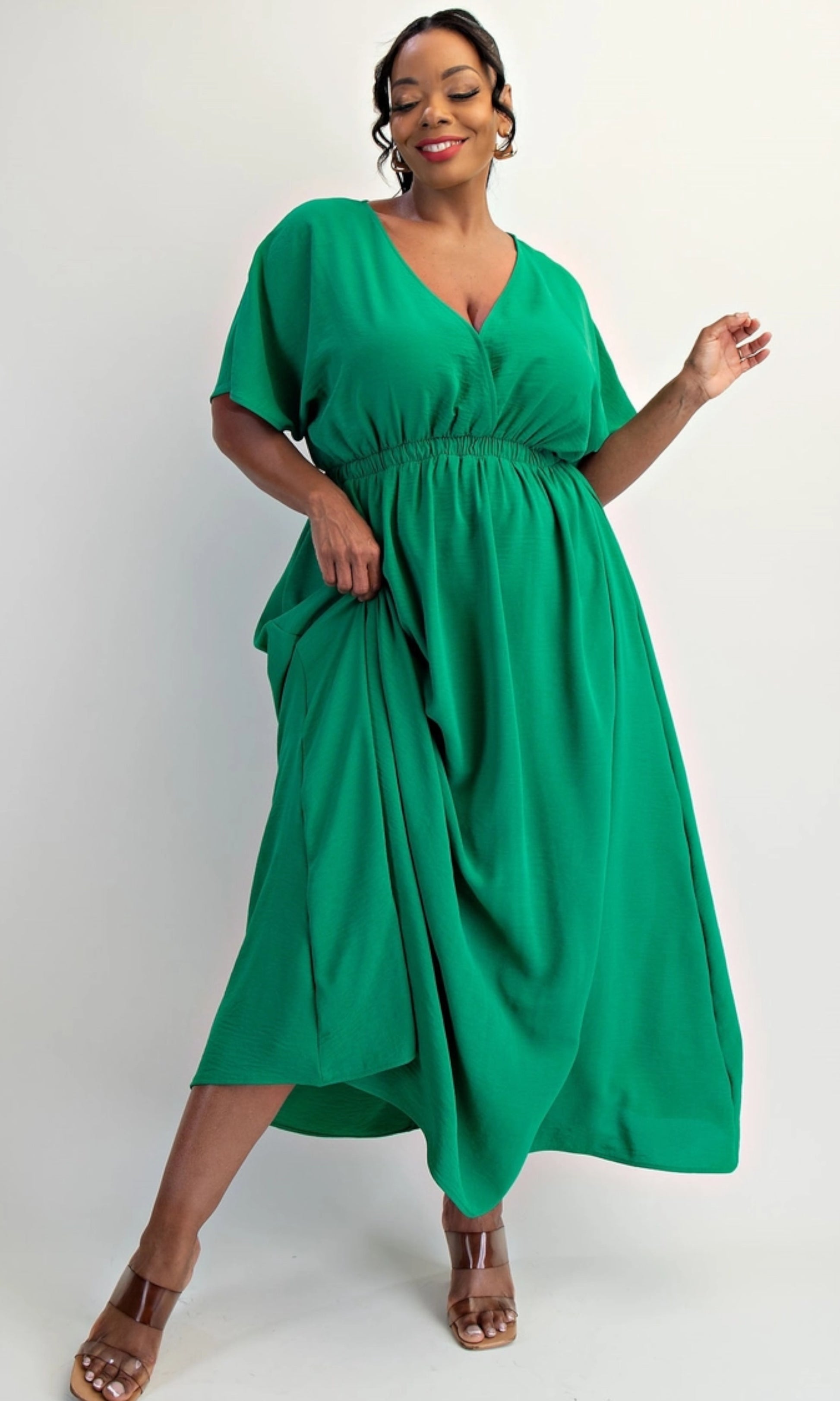 Curve jurk groen 