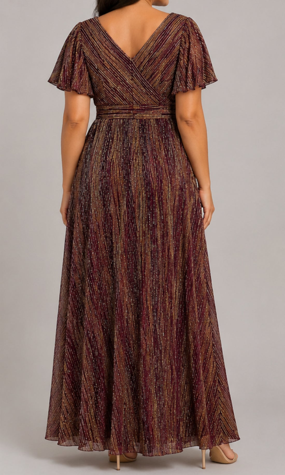 PLUSSIZE Jurk rood/goud Elora