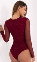 Body rood met glitter