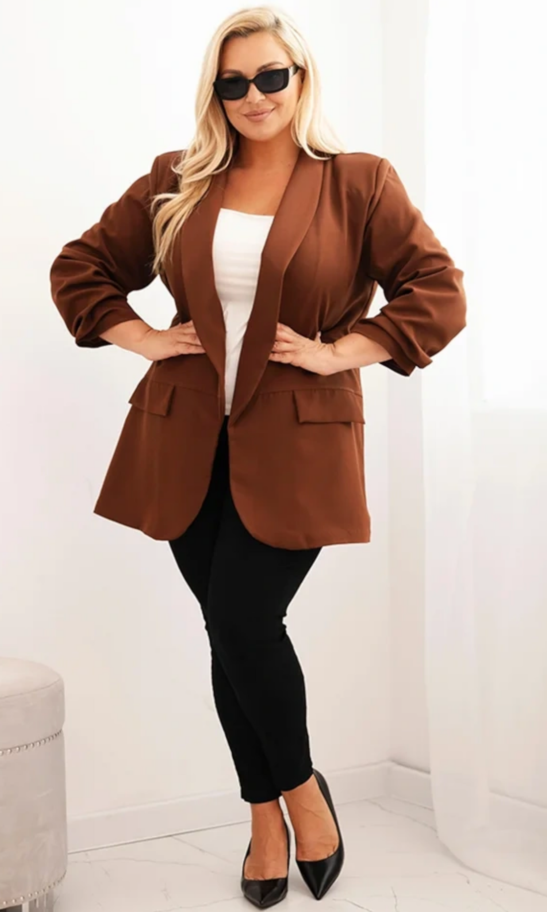 PLUSSIZE Blazer bruin Maaike