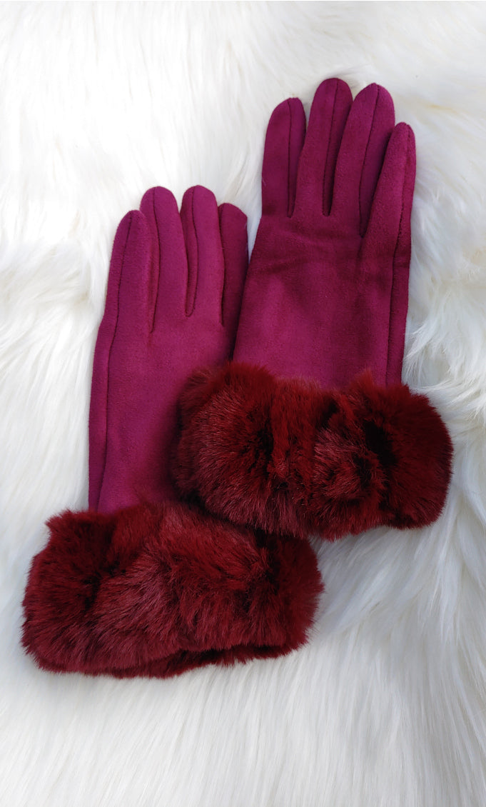 Suede gloves with touchscreen