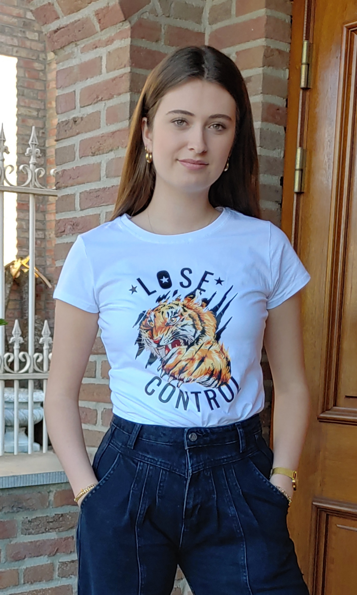 T-shirt Lose Control Blanc