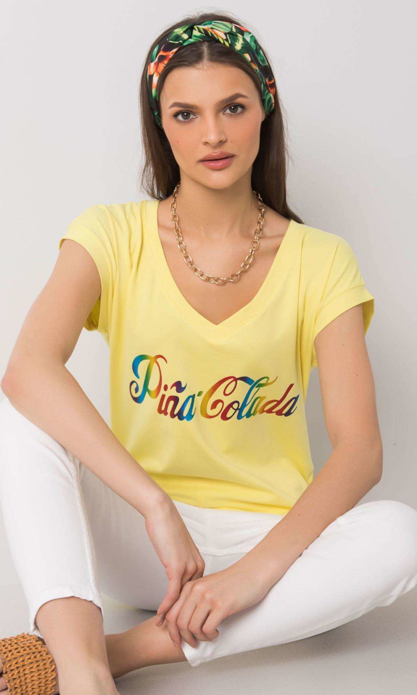 T-shirt Geel Pina Colada