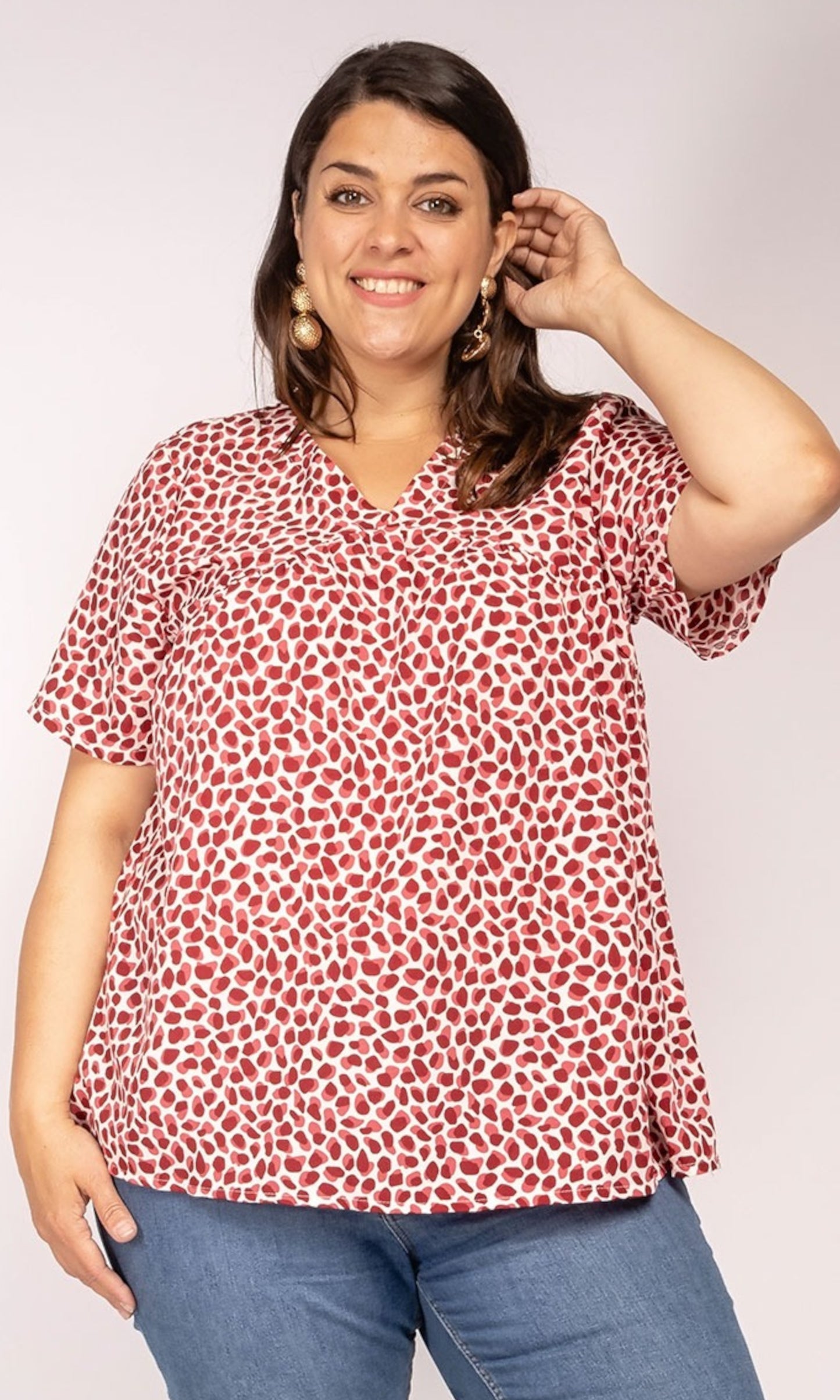 Plussize top rood
