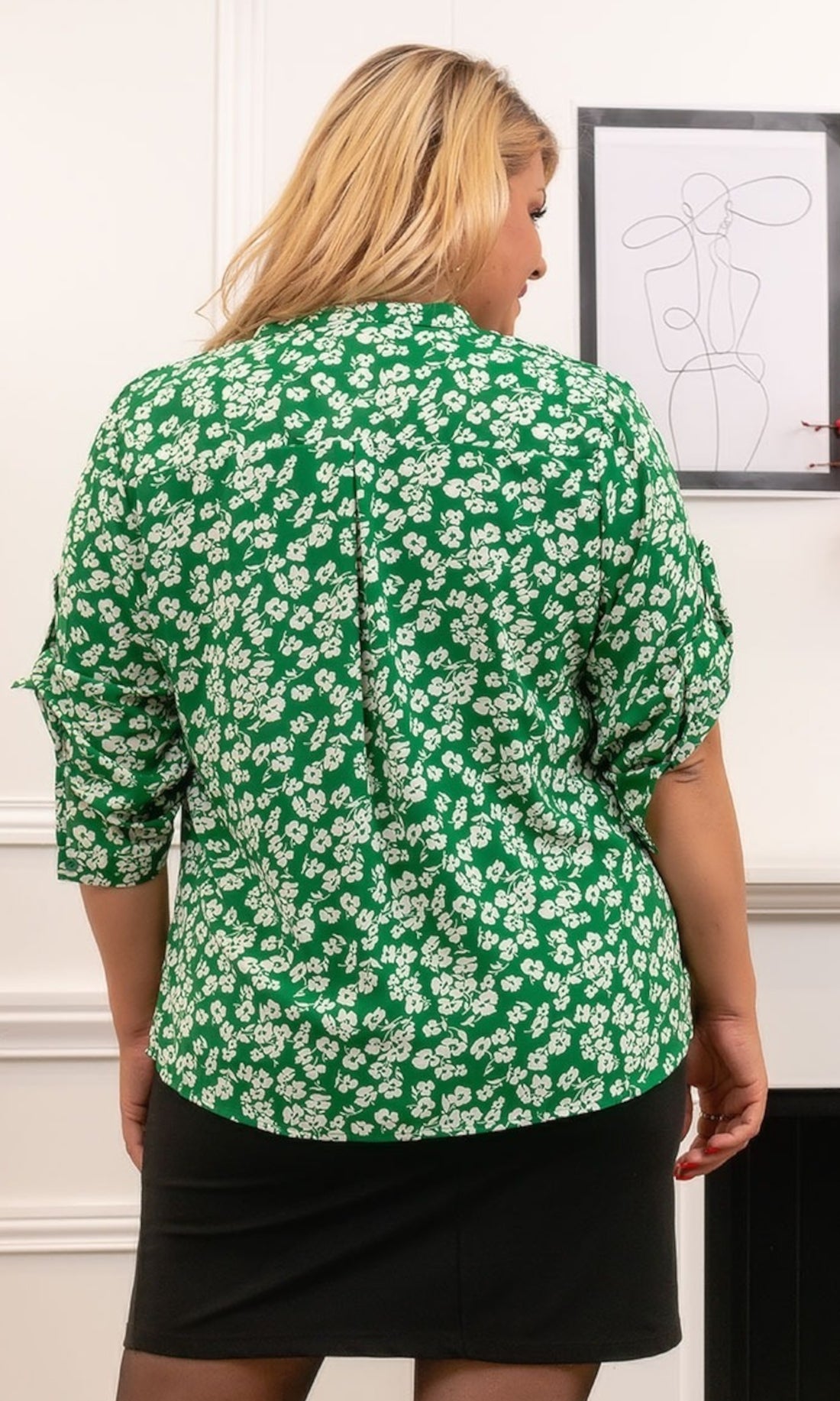 Plussize top groen